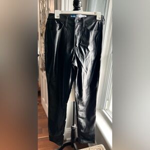 Size 4 High-Waisted OG Straight Faux-Leather Ankle Pants